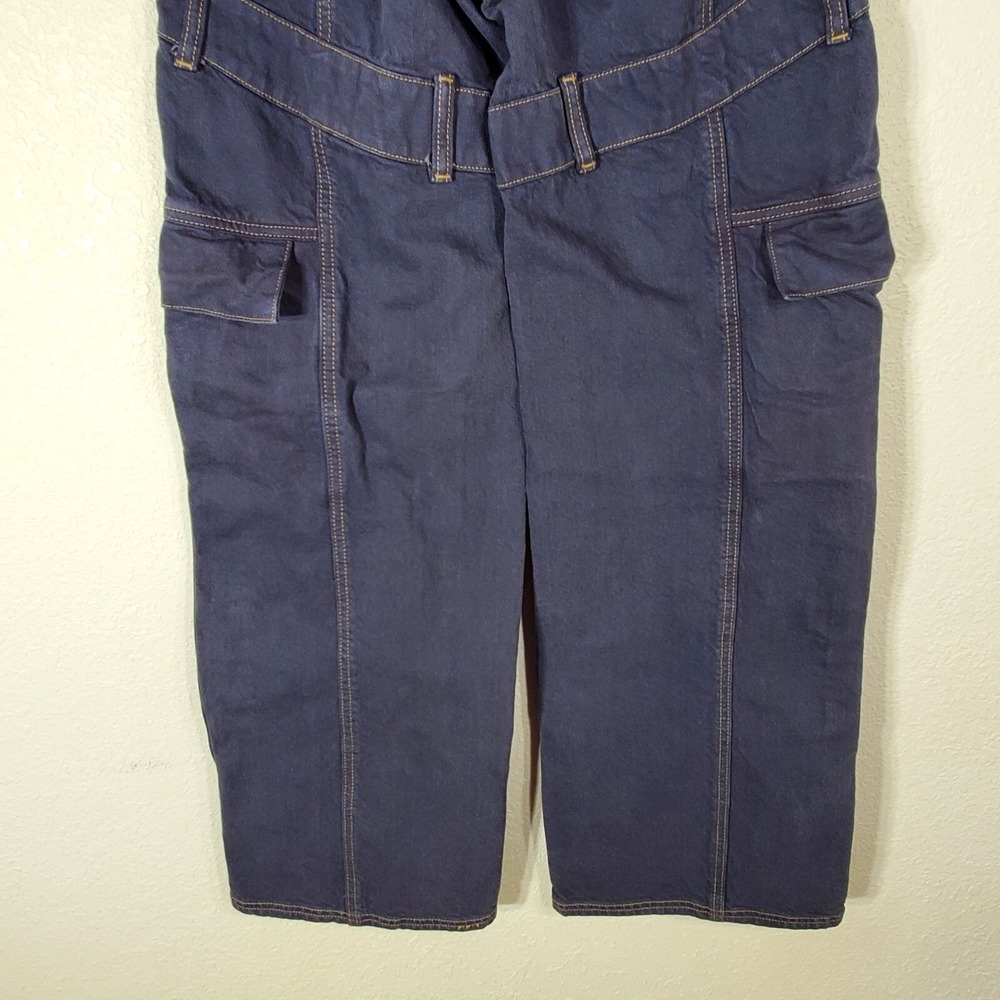 PacSun Low Rise Baggy Cargo Pants Size 22 Dark Blue Wide Leg 27x30 - Picture 11 of 14